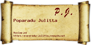 Poparadu Julitta névjegykártya